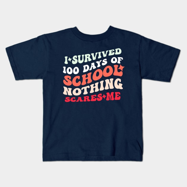 I Survived 100 Days Of School Kids T-Shirt by Illustradise